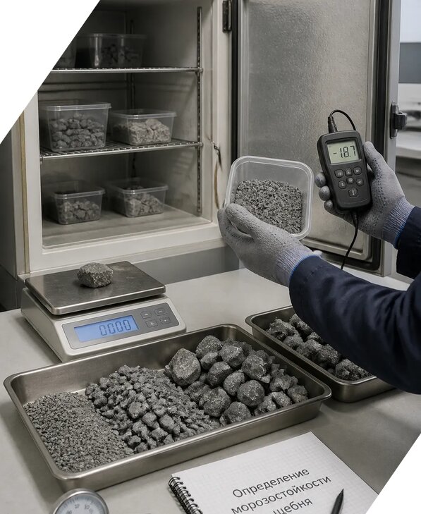Определение морозостойкости щебня в Орле от 3543 р. | ЭкспертизаРоссия