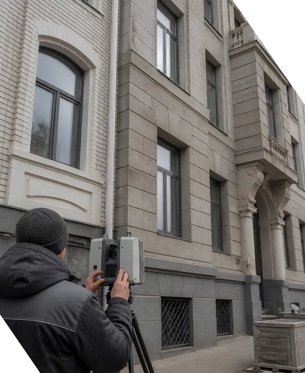 Лазерное сканирование фасадов зданий для обследования в Орле